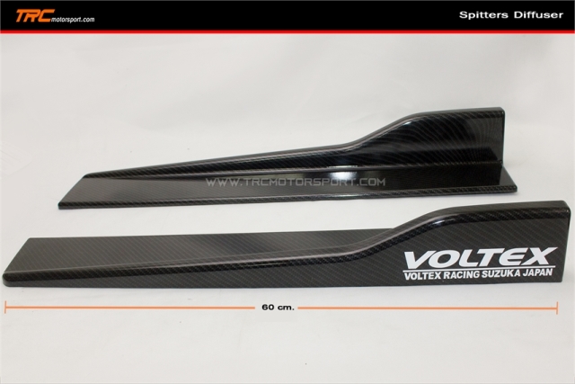 ครอบสเกิร์ตข้าง VOLTEX Size-M ยาว 60 cm. ลายเคฟล่า ติดตั้งได้ทุกรุ่น (Side Diffuser)